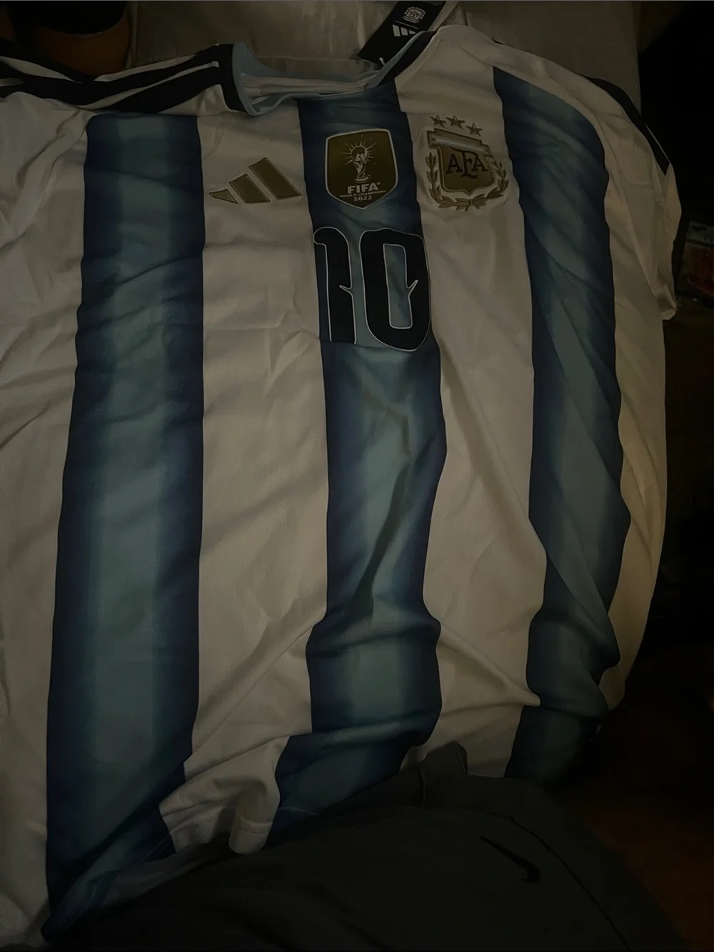 adidas Blue and White Striped Soccer Pillowcase